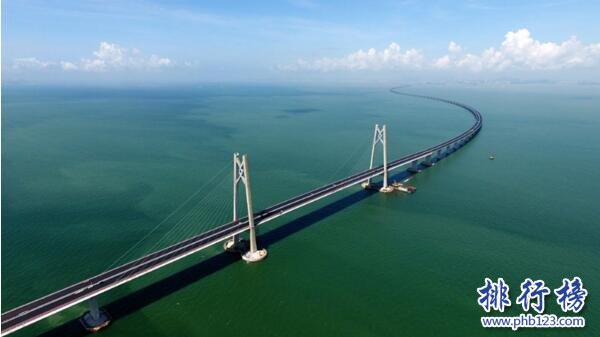 世界十大最长跨海大桥排名,港珠澳大桥55公里全球第一