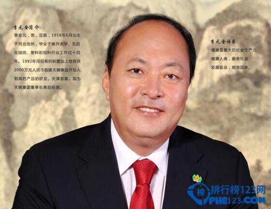 天津富豪排行榜2016，李金元身价280亿