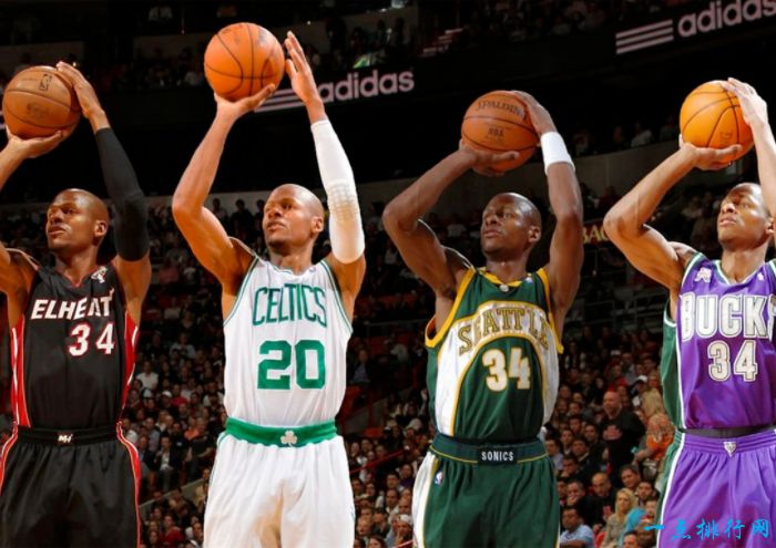 NBA历史三分榜 96黄金一代的雷·阿伦占据第一！