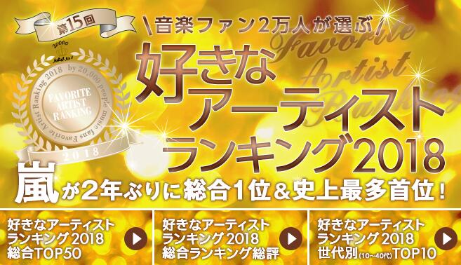 日本oricon公信榜公布最受欢迎歌手榜2018