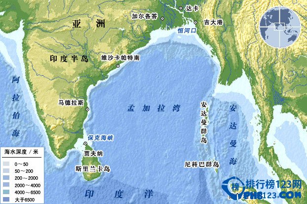 世界上面积最大的十个海湾