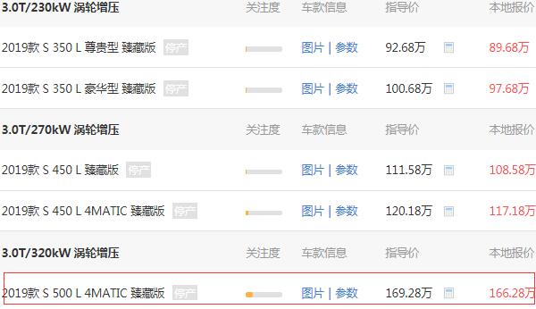 奔驰s500l多少钱一辆？奔驰s500l价格接近200万