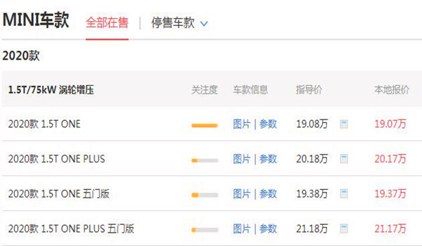 宝马迷你价格 顶配2.0T北京落地价为34.21万