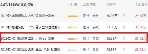 2019款宝马2系多少钱 提走宝马2系最低需要29.75万元