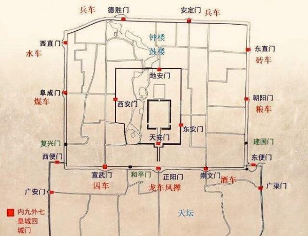 北京的九门地图图片