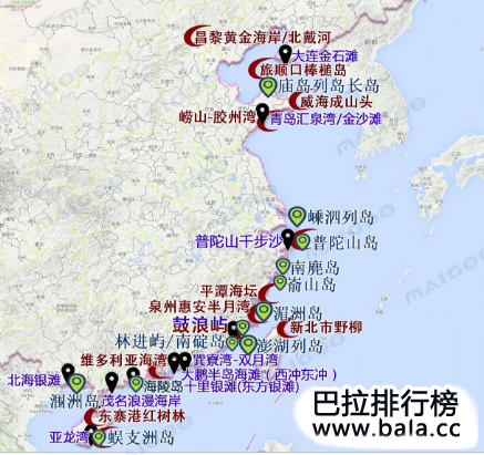 十大国内海边旅游景点排行榜