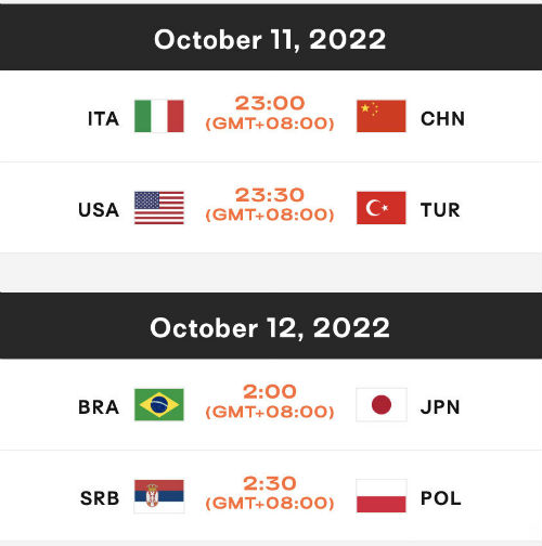 中国女排2022世锦赛1/4决赛赛程时间表 中国vs意大利比赛直播时间