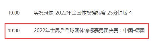 中国男团2022成都世乒赛决赛10月9日赛程时间 中国男队vs德国今天几点比赛直播时间