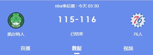 哈登三分准绝杀 76人加时险胜绿军 总比分追成2平