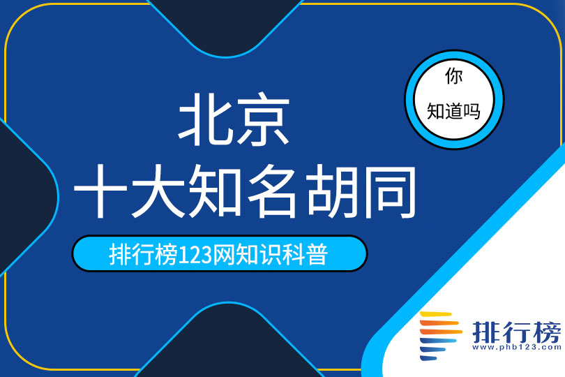 北京十大知名胡同，东交民巷上榜，第二有中央戏剧学