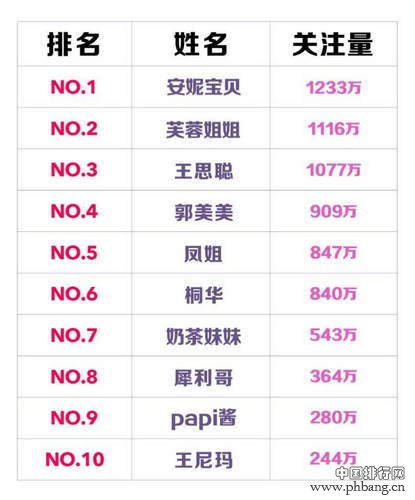 中国历年网红排行榜 这十年都出现了哪些网络红人？