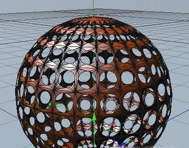 在c4d中如何镂空球体？