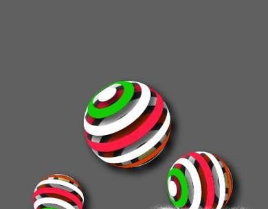 如何制作彩色条纹空心球体？