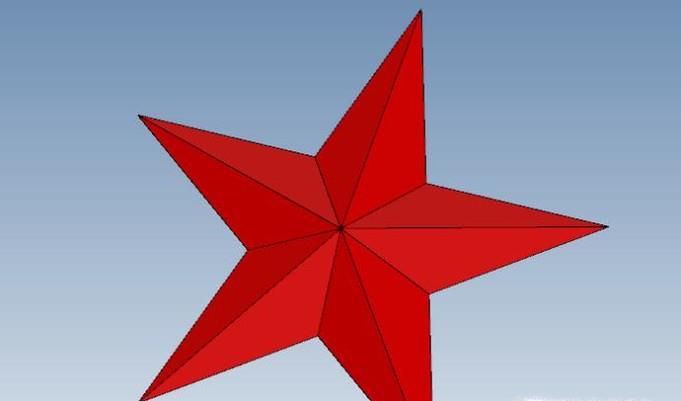 caxa如何利用设计元素库快速创建立体红色五角星