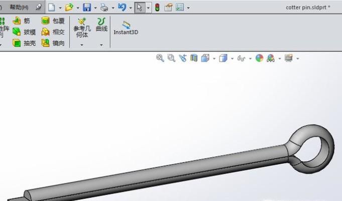 SolidWorks中如何快速创建一个3.2x50的开口销？