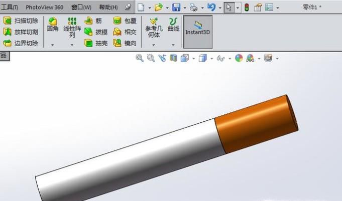 SolidWorks如何创建一个香烟？