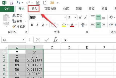 简单使用Excel绘制函数图像