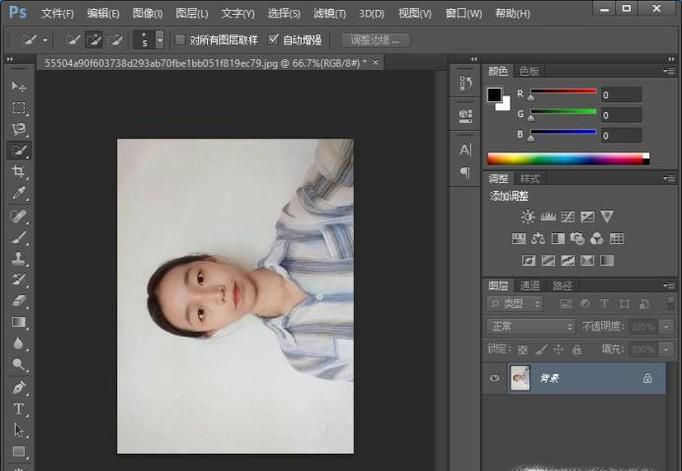 如何利用PS将照片调正