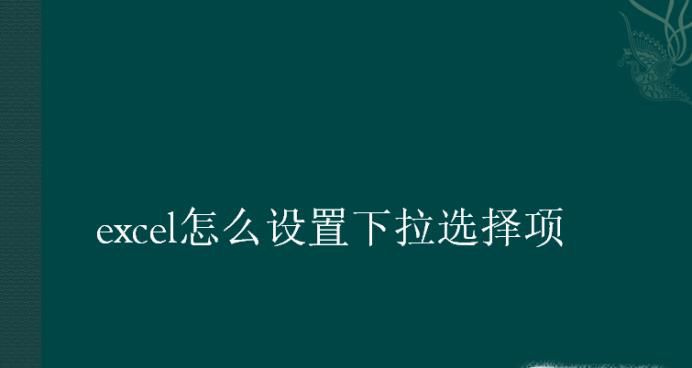 excel怎么设置下拉选择项