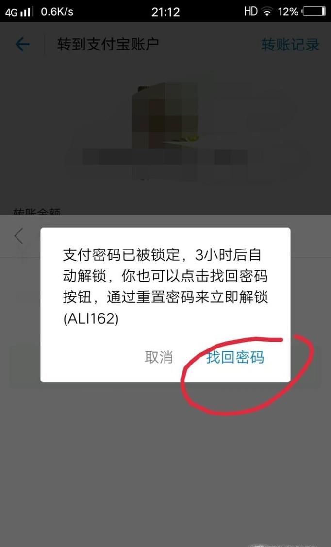 支付宝密码输入三次错误被锁怎么办