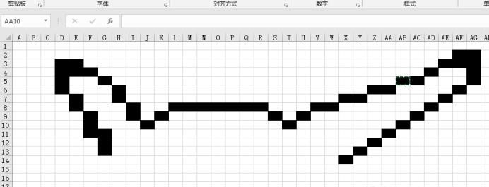 Excel绘制像素画皮卡丘