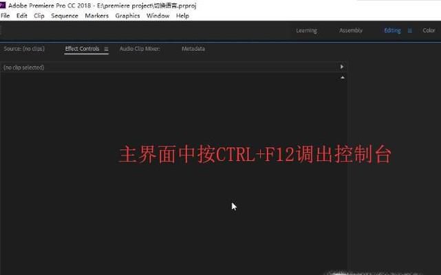 Premiere中如何在控制台和破解软件中切换语言
