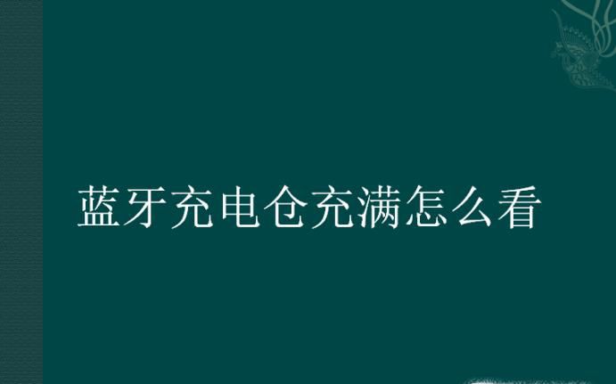 蓝牙充电仓充满怎么看