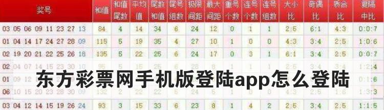 东方彩票网手机版登陆app怎么登陆