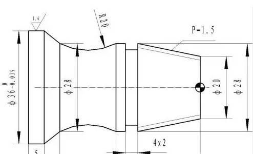 数控车简单零件综合编程实例