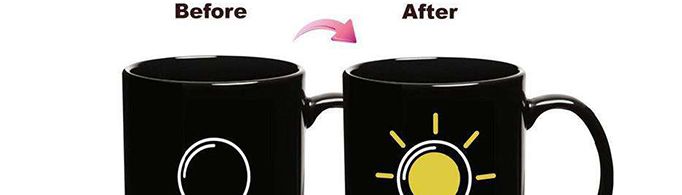 为什么有些杯子加热水后会显现图案？