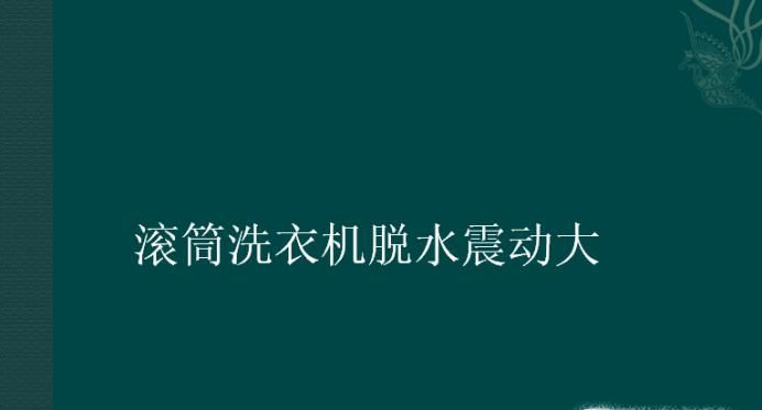 滚筒洗衣机脱水震动大