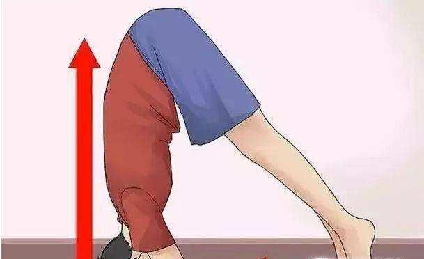 如何靠墙倒立图解