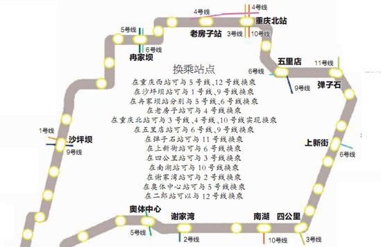 重庆轻轨环线运行路线图 运行时间表 换乘站点
