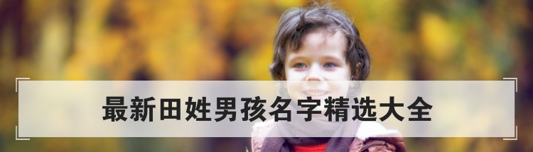 最新田姓男孩名字精选大全