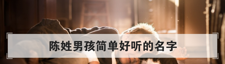陈姓男孩简单好听的名字