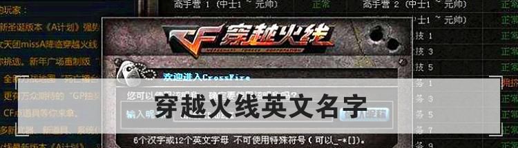 穿越火线英文名字