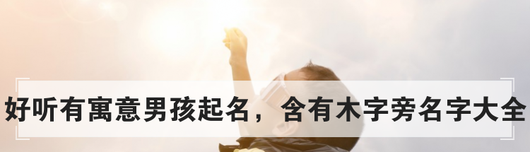 好听有寓意男孩起名，含有木字旁名字大全