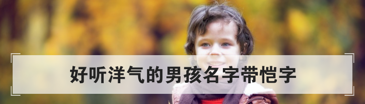 好听洋气的男孩名字带恺字