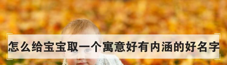 怎么给宝宝取一个寓意好有内涵的好名字