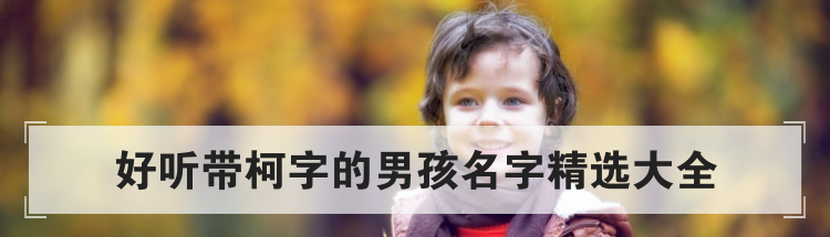好听带柯字的男孩名字精选大全