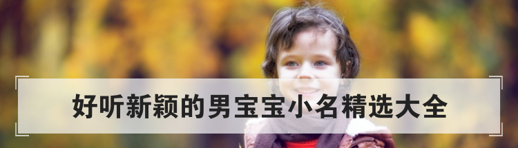 好听新颖的男宝宝小名精选大全