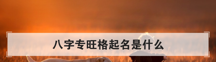 八字专旺格起名是什么