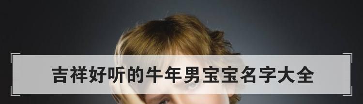 吉祥好听的牛年男宝宝名字大全