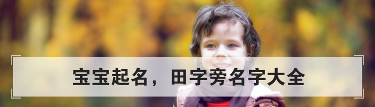宝宝起名,田字旁名字大全