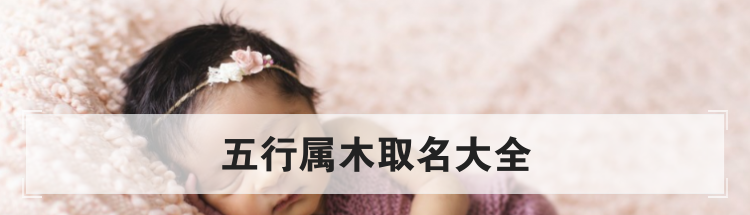 五行属木取名大全