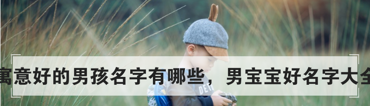 寓意好的男孩名字有哪些，男宝宝好名字大全