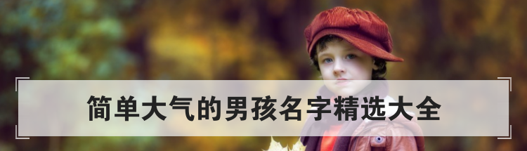 简单大气的男孩名字精选大全