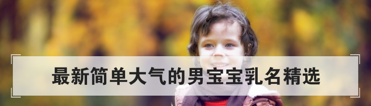 最新简单大气的男宝宝乳名精选