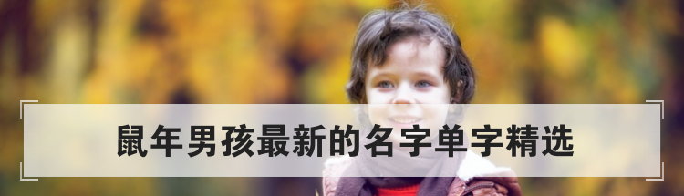 鼠年男孩最新的名字单字精选