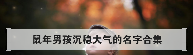 鼠年男孩沉稳大气的名字合集